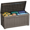 thumbnail image 6 of Homall 120 Gallon Outdoor Patio Box Deck Plastic Resin Storage Box Backyard, Dark Brown, 6 of 7
