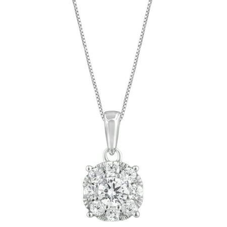 Unique Moments 1/2 Ct Round Lab Grown Diamond Pendant in Silver for Women (J-SI-I1)