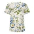 thumbnail image 6 of Dyegold Women's Summer Short Sleeve Tshirts Crew Neck Floral Printed Tunic Tees Trendy Casual Loose Plus Size Tops Blouse, 6 of 6