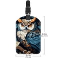 thumbnail image 6 of Square 2Pack PU Leather Cartoon Owl Cruise Luggage Tag with Privacy Cover and Name ID Tag for Travel Handbags Backpacks Luggage Tags, 6 of 6