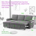 thumbnail image 7 of 78.7" L-Shaped Sofa Bed, Sectional Sofa with Pull-out Trundle and Storage Chaise, Accent Sofa Couch with 2 Cup Holders and Side Pockets for Living Room Apartment, 7 of 7