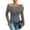 Grey, variant on DuoJiaJ Women's Off Shoulder Tops Dressy Casual Slim Fit Long Sleeves Spring Fall Blouse Black L