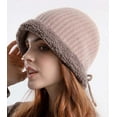 thumbnail image 5 of CoCopeaunt Women Knit Bucket Hat Casual Fluffy Plush Fuzzy Warm Girls Students Fisherman Cap, 5 of 6