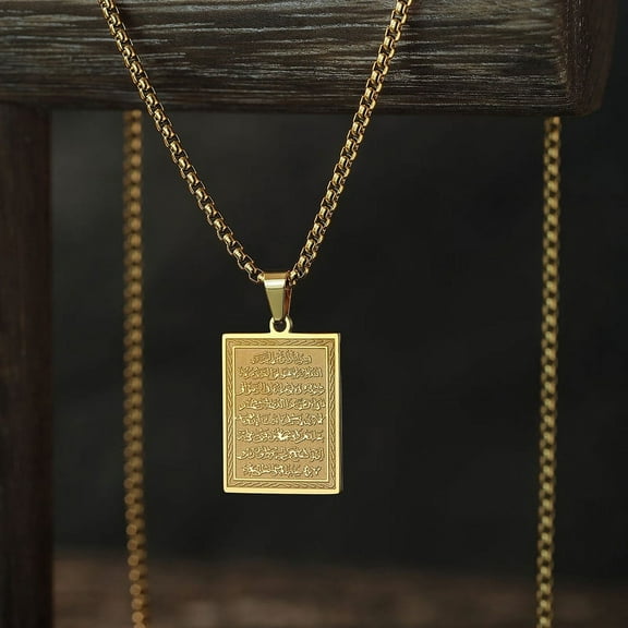 Name Square Pendant Necklace for Women Stainless Steel Jewelry Men Necklace