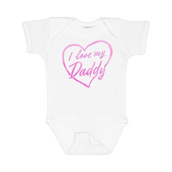 Inktastic I Love My Daddy in Pink Chalk Heart Boys or Girls Baby Bodysuit