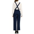 thumbnail image 3 of INSPIRE CHIC Women's Overalls Wide Leg Pants Slant Pocket Long Suspenders Jumpsuit XL Dark Blue, 3 of 6