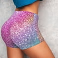thumbnail image 4 of Balery Fun Rainbow Pantalones cortos de entrenamiento estampados para mujer, sin costuras, ajustados, para gimnasio, yoga, correr, deportes, ejercicio activo, fitness.-Medium, 4 of 8