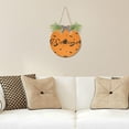thumbnail image 6 of Halloween Pumpkin Bats Welcome Sign Front Door Round Wall Door Sign with Flowers Hanging Sign for Entryway Front Porch Hallway Yard Garden Home Decor, 6 of 7