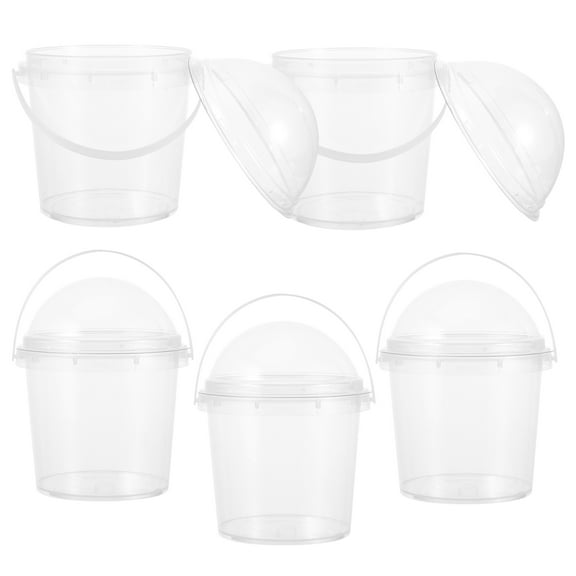 MLINS Clear Plastic Bucket with Lid for Drum Stick Snacks 750ml