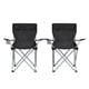 thumbnail image 2 of SONGMICS Sillas de Camping, Juego de 2 Sillas de Exterior, Apoyabrazos, Bolsillo para Tazas, Plegable, Carga de 120 kg, Negro MGCB01BK, 2 of 10