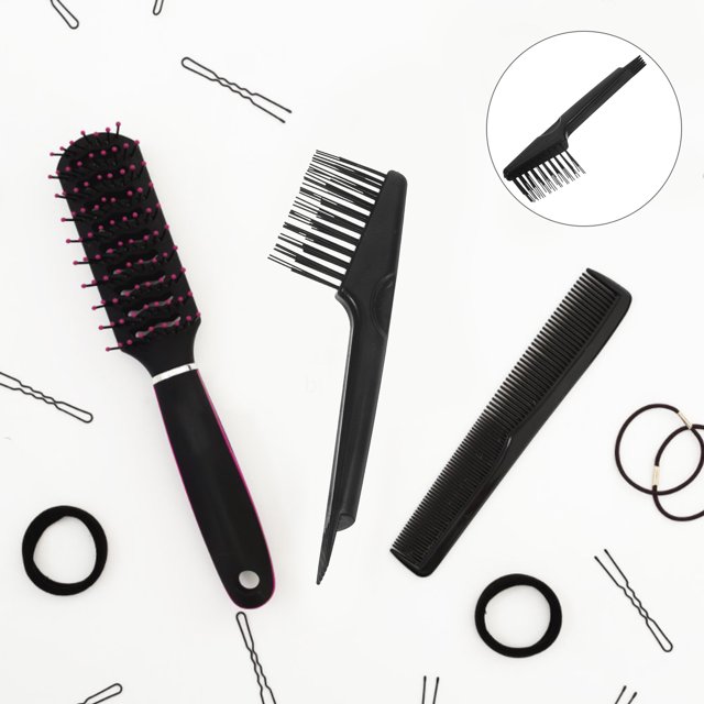 WHAMVOX 1Pc Plastic Comb Cleaner Hair Brush Cleaning Tool for Quick Hair Removal Black Color