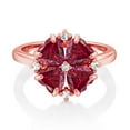 thumbnail image 2 of Gem Stone King 18K Rose Gold Plated Silver Red Zirconia Ring for Women (1.84 Cttw, Heart Shape 5MM, Gemstone Birthstone, Size 6), 2 of 3