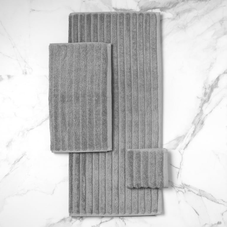 Mainstays Performance Textured Wash Cloth - Grey Flannel 