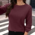 thumbnail image 5 of Women's Long Sleeve Shirts Crew Neck Casual Tops Fashion Fall Basic Tunic Pullover Blouses, 5 of 9