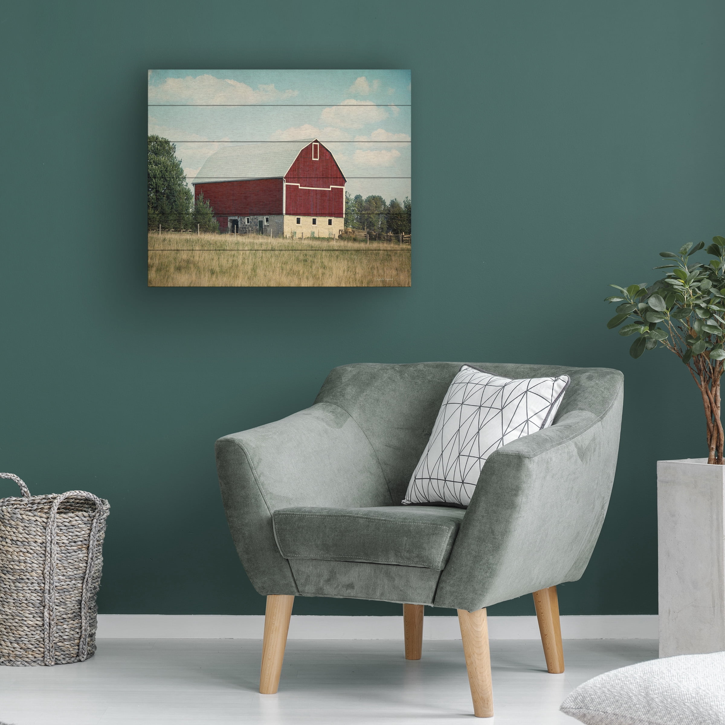 Elizabeth Urquhart 'Blissful Country VI' Wood Slat Art 18x22