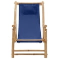 thumbnail image 2 of vidaXL Chaise Longue en Bambou et Toile Bleu Marine, 2 of 5