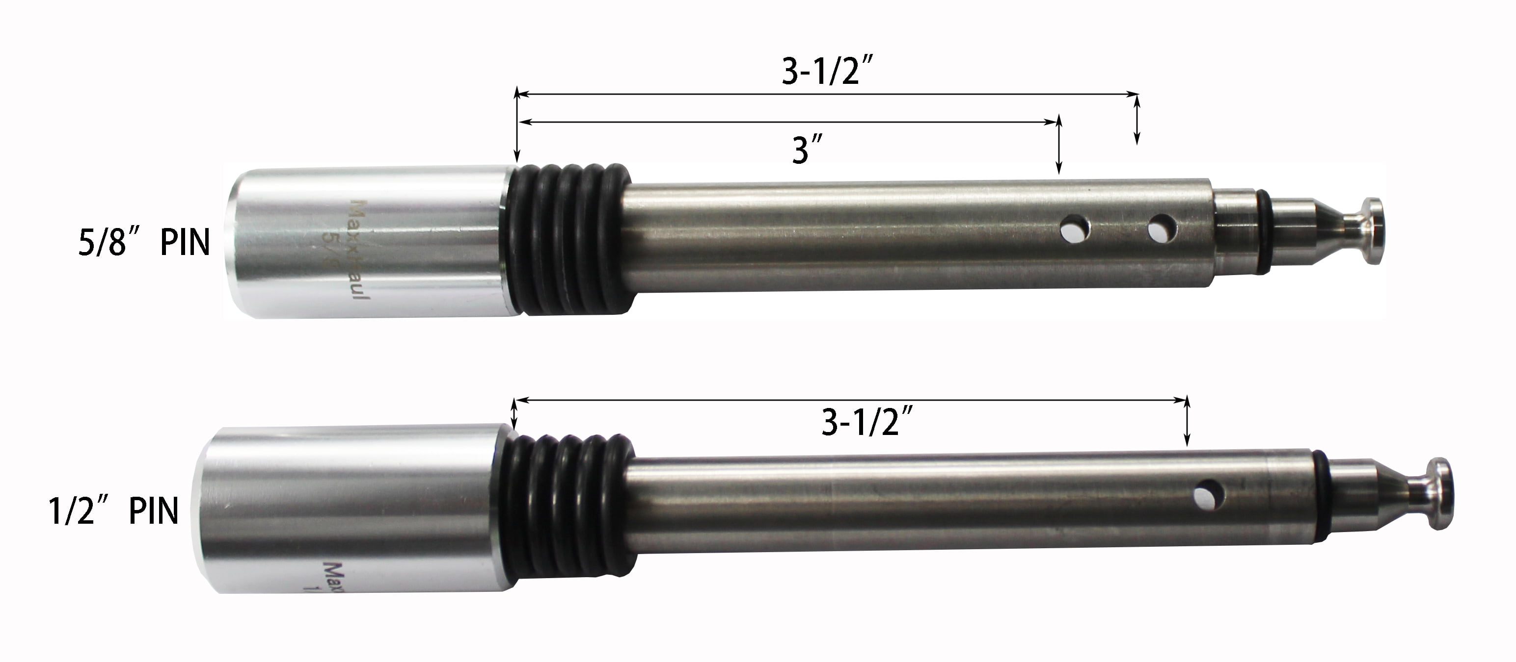 IV V MAXXHAUL 50152 Stainless Steel Trailer Pin Set 5/8 and 1/2 Dia with Locking System & Anti Rattle for Class I,II III Hitches Text IV V MAXXHAUL 50152 Stainless Steel Trailer Pin Set 5/8 and 1/2 Dia with Locking System & Anti Rattle for Class I,II III Hitches Text