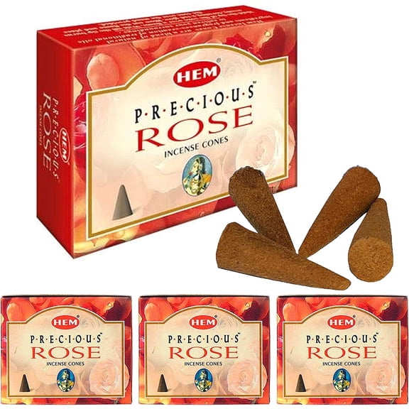 40 Hem Precious Rose Scent Incense Cones Backflow Smoke Tower Natural Fragrance