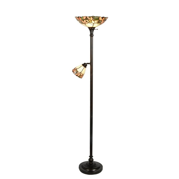 Dale Tiffany Lighting - Crystal Leaf - 2 Light Floor Lamp with Side Light