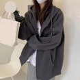 thumbnail image 2 of WEHUSE Women's Drawstring Zip Up Cute Hoodies Fall Jacket Oversized Casual Sweatshirts with Pocket, 2 of 5