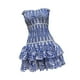 thumbnail image 5 of Ruchada cintura con rufa de rufa mini vestido sin tirantes estampado floral de vestido de vestir , S S, 5 of 10