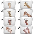 thumbnail image 2 of Bolsa de maquillaje con estampado de jirafa y ciervo, neceser de aseo femenino para viaje, estuche de lápices de animales bonitos para niños, bolsa de cosméticos portátil qiuyongming unisex, 2 of 2