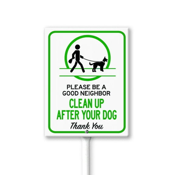 Eveokoki Be A Good Neighbor Clean Up After Your Dog Signs for Yard with Stake, Sturdy Aluminum Sign Rust Free, Dog Poop Sign Decoration for Yard Garden Lawn Outdoor 8"×12"