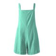 thumbnail image 3 of Lindreshi Jumpsuits for Women Plus Size Shorts Women Casual Cotton and Linen Solid Color Collar Jumpsuit Shorts Pants, 3 of 4