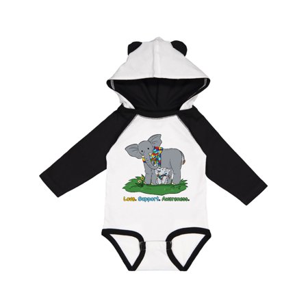 

Inktastic Autism Love Support Awareness Elephants Gift Baby Boy or Baby Girl Long Sleeve Bodysuit