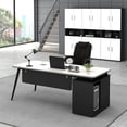 thumbnail image 2 of Bookshelf Storage Office Desk Standing Shelf Drawers Executive Computer Desks Writing European Mesa De Computador Furnitures My Lux Decor Round, 2 of 30