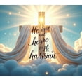 thumbnail image 4 of LUUFILx Easter Religious Banner He Has Risen Backdrop Cross Background Spiritual Church Decoration Resurrection Sunday Altar Display Faith Event Decor, 4 of 8