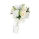thumbnail image 4 of Ramo de boda, flores artificiales, rosas artificiales elegantes, rosas champagne, novia sosteniendo un ramo, ramo de novia para fiesta, 4 of 9
