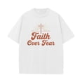 thumbnail image 6 of Ankishi Faith Over Fear Shirts for Women Round Neck Women Religious Tshirts Short Sleeve Summer Tops for Streetwear, 6 of 7