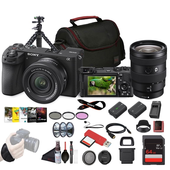 Sony a6700 Vlogger Mirrorless Camera With 16-50mm II Lens   Sony E 16-55mm f/2.8 G Lens   64GB Memory Card   NP-FZ100 Battery   Photo Software   More