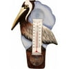 Songbird Essentials Brown Pelican on Pier Small Window Thermometer