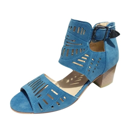 

Bkolouuoe Slip on Womens Shoes Casual Women Ladies Fashion Peep Toe High Heel Solid Buckle Casual Shoes Sandals Womens Casual Western Shoes