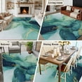 thumbnail image 5 of Large Area Rugs for Living Room Bedroom, Turquoise Marble 8'x10' Rug Washable Carpet Runner Indoor Outdoor, Modern Abstract Art Aesthetics Non Slip Floor Mats Rug for Kitchen, Patio, 5 of 8