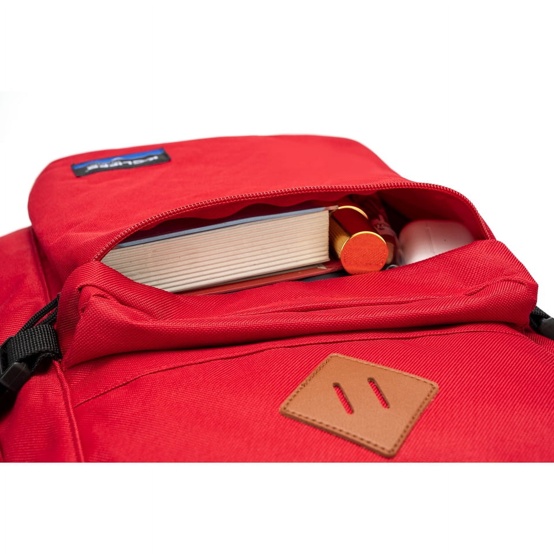K-Cliffs Multi-Compartment School Backpack  w/Laptop Sleeve, Bottle Holder, and Padded Straps, Unisex, Teen-Adults, Color Red