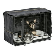 MidWest Homes for Pets XS Double Door iCrate Starter Kit, 22-inch Dog Crate Bundle for Extra-Small Dogs, Includes Cage, Pet Bed, 2 Bowls and Privacy Cover