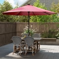 thumbnail image 2 of Costway 10 FT Solar Patio Umbrella with 96 LED Lights 35° Adjustable Tilt Vented Top Red, 2 of 10