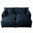 thumbnail image 5 of Modern Minimalist Chenille Sectional Sofa 35.43"x29.92" with 2 Ottomans & Soft Pillows, 5 of 21
