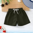 thumbnail image 5 of Boys Elastic Waist Athletic Shorts Quick Dry, Army Green Sport Gym Shorts with Pockets for Kids Boys,Size 6-7T, 5 of 6