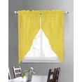 thumbnail image 3 of Yellow Burlap Texture Swag Valances for Windows, Farmhouse Vintage Yellow Rod Pocket Sheer Valances for Large Windows, Swag Toppers Light Filtering for Kitchen Living Room 2 Panels 36''x63'', 3 of 6