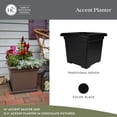 thumbnail image 3 of The HC Companies Accent Square Plastic Plant Pot with Drainage, 15.5 Inch, Black, 3 of 10