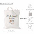 Pumpkin Face Childhood is the best time Women Large Canvas Bag 1Pc