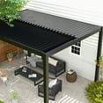 thumbnail image 4 of Chery Industrial Outdoor Pergola Aluminum Louvers & Aluminum Frame 10x13FT,Black, 4 of 14