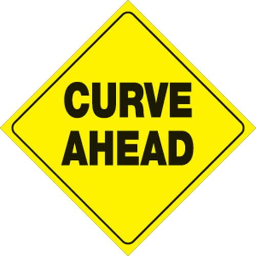 Voss Signs 471 CA YR 12x12in. Reflective Trail Sign - Curve Ahead (Yellow/Black)