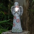 thumbnail image 1 of Estatua solar de ángel Rezpuao de Garden Sculpture con decoración de resina, 1 of 8