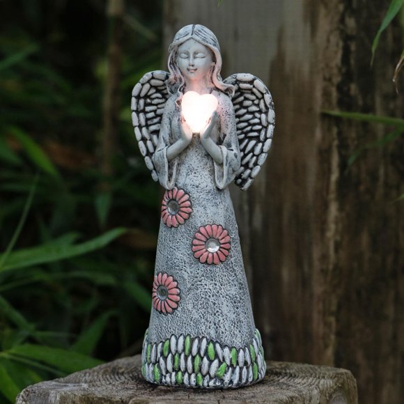 Estatua solar de ángel Rezpuao de Garden Sculpture con decoración de resina