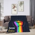 thumbnail image 6 of DouZhe Ultra-Soft Micro Fleece Lightweight Flannel Bed Blanket, Rainbow Lgbt Pride Love is Love Print Cozy Warm Throw Blankets, 50"x40", 6 of 7